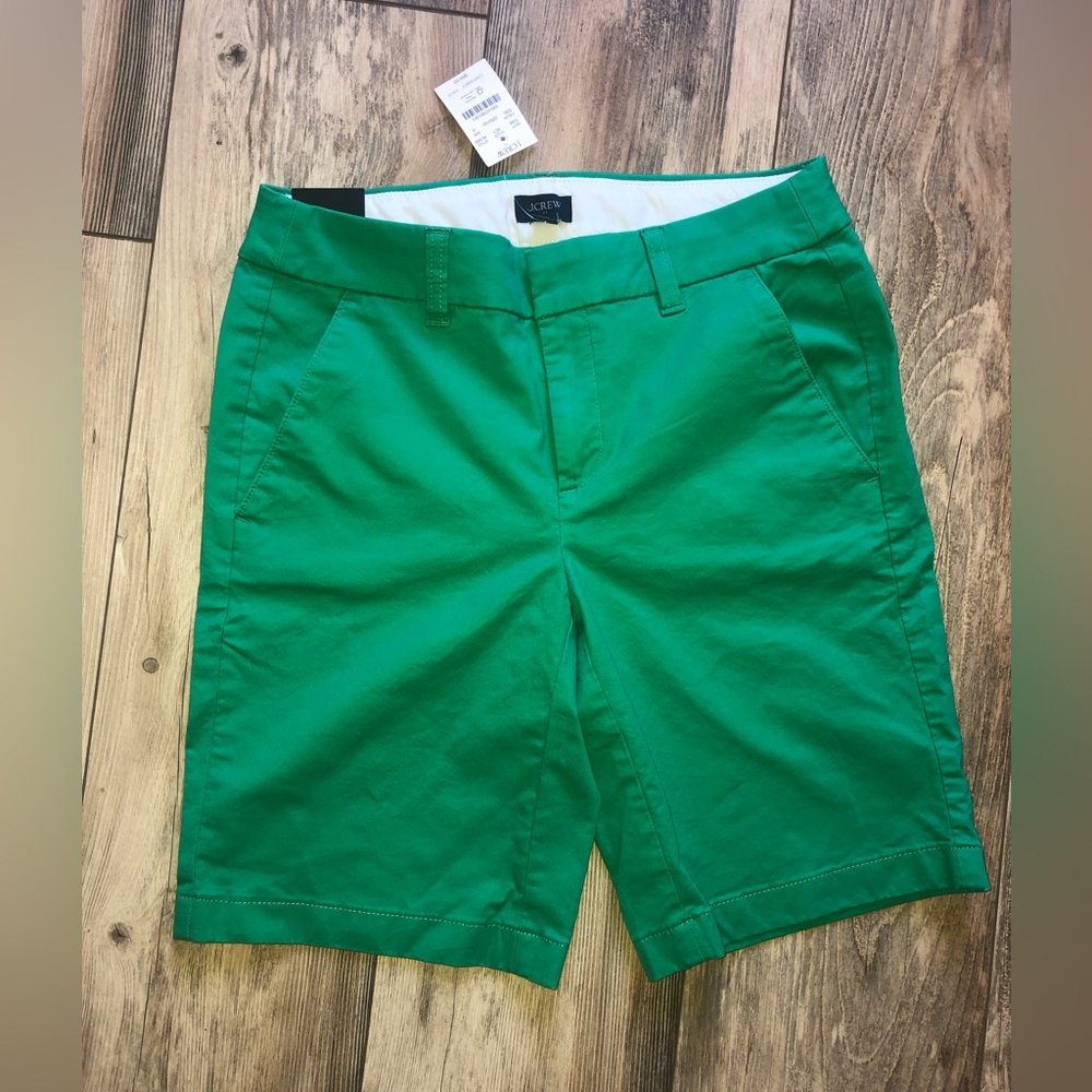 J. Crew🌴Green Tailored Bermuda Shorts NWT